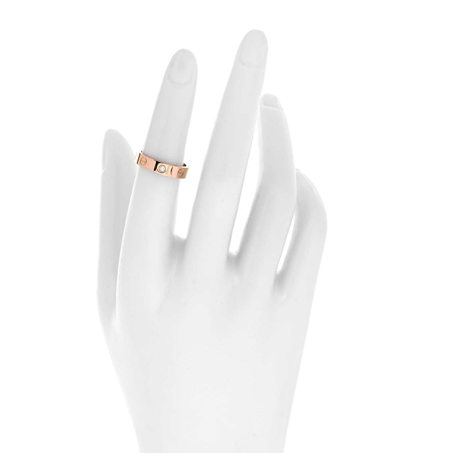 18K Pink Gold Diamond 4mm LOVE Wedding Band Ring 50 5.25