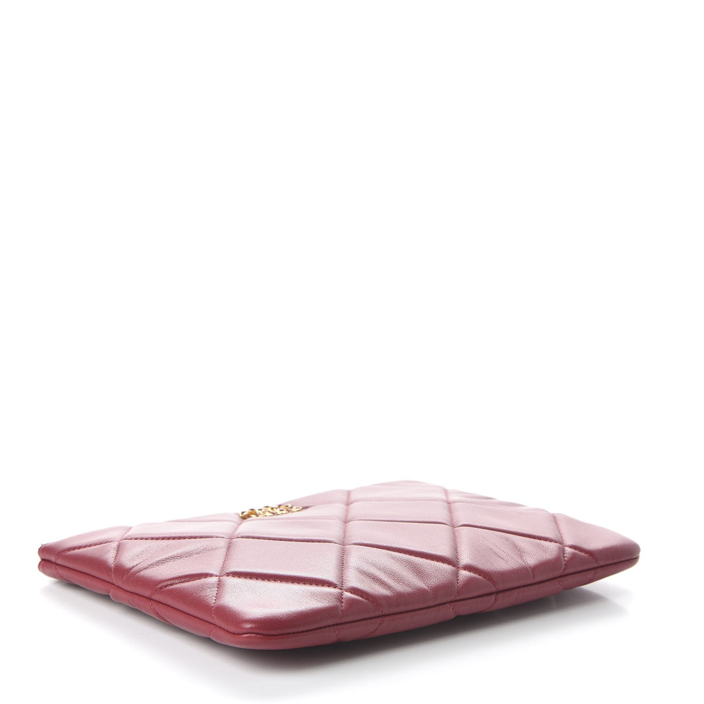 Goatskin Quilted Large 19 Cosmetic Case Red