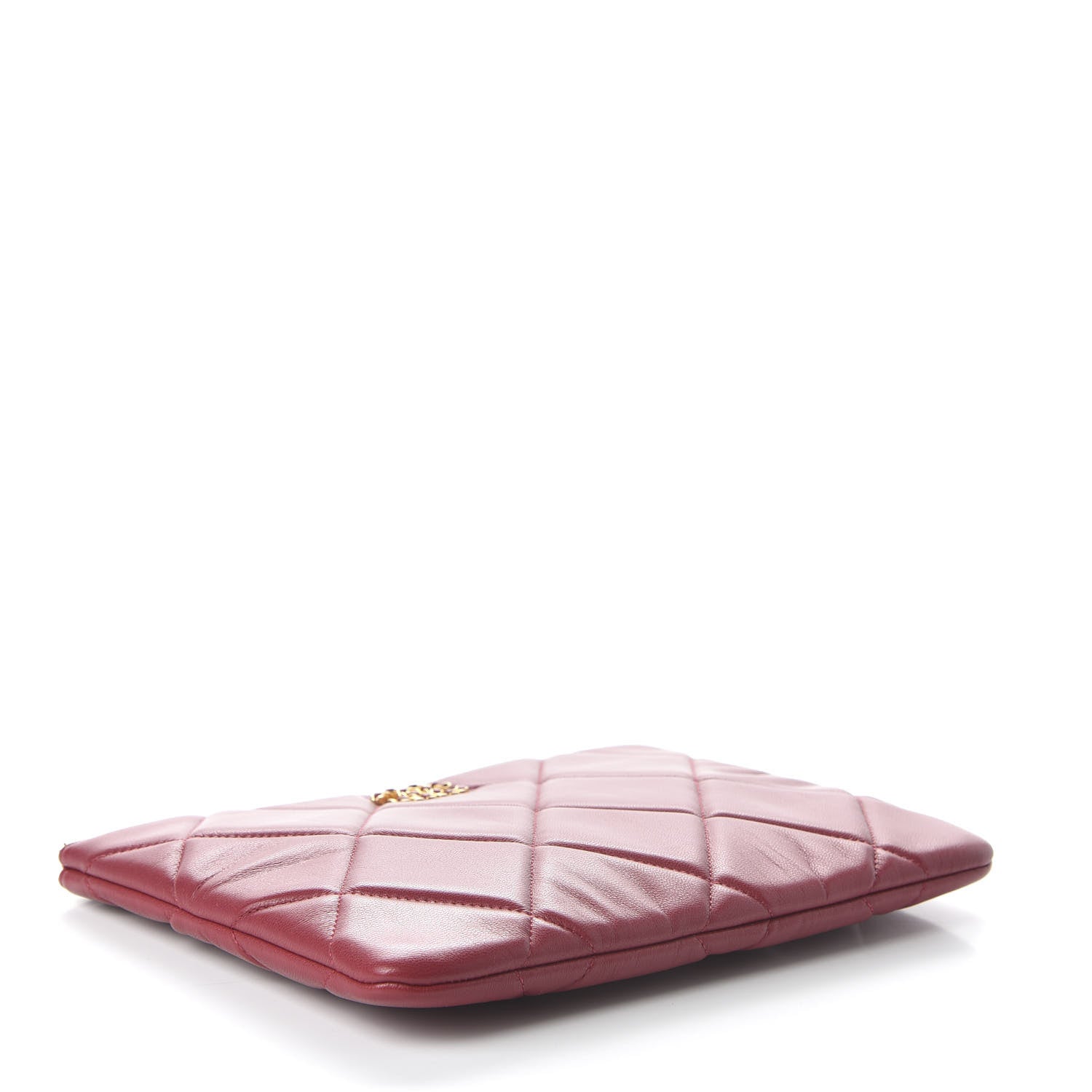 Chanel Goatskin Quilted Large 19 Cosmetic Case Red 4 of 12