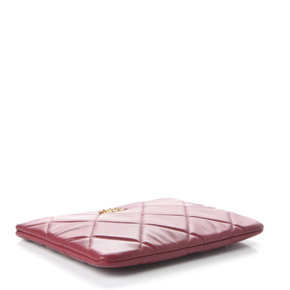 Chanel Goatskin Quilted Large 19 Cosmetic Case Red 4 of 12