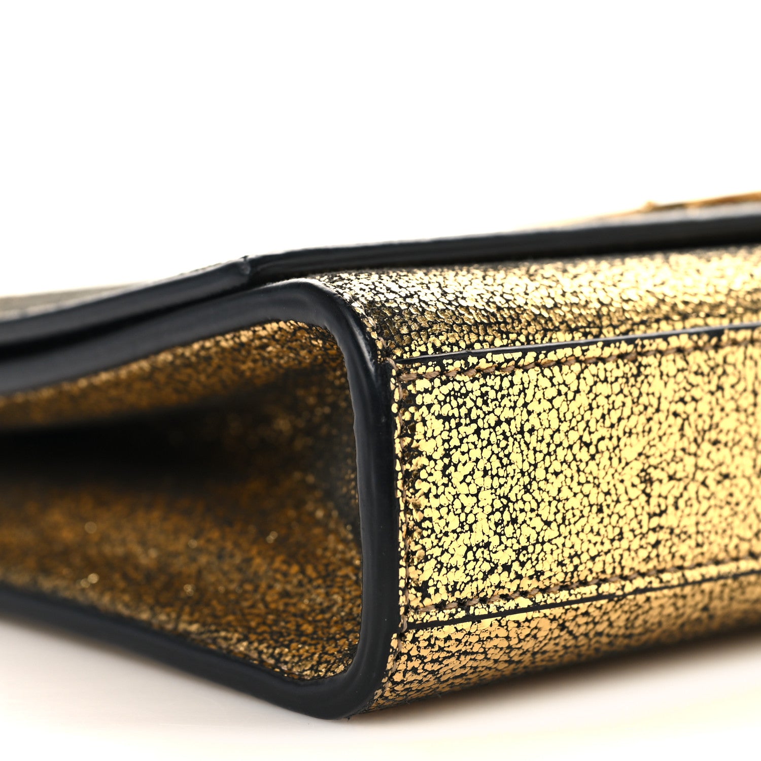 Saint Laurent Metallic Calfskin Small Classic Monogram Kate Tassel Satchel Gold 9 of 10