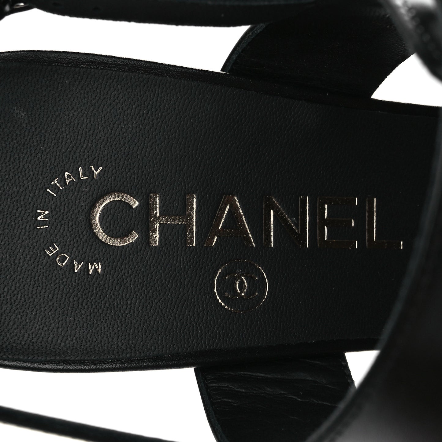 Calfskin CC Turnlock Sandals 38 Black