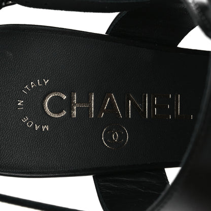 Chanel Calfskin CC Turnlock Sandals 38 Black 8 of 10