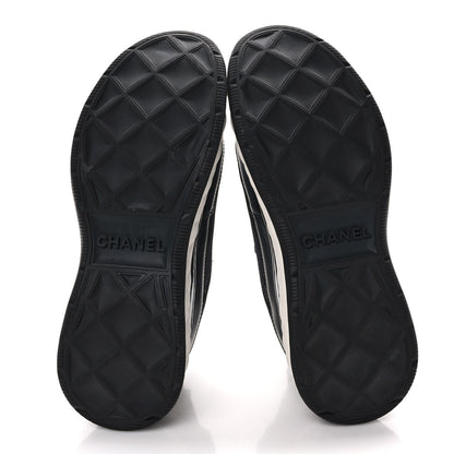 Chanel Velvet Calfskin Mixed Fibers CC Sneakers 38 Black 6 of 11
