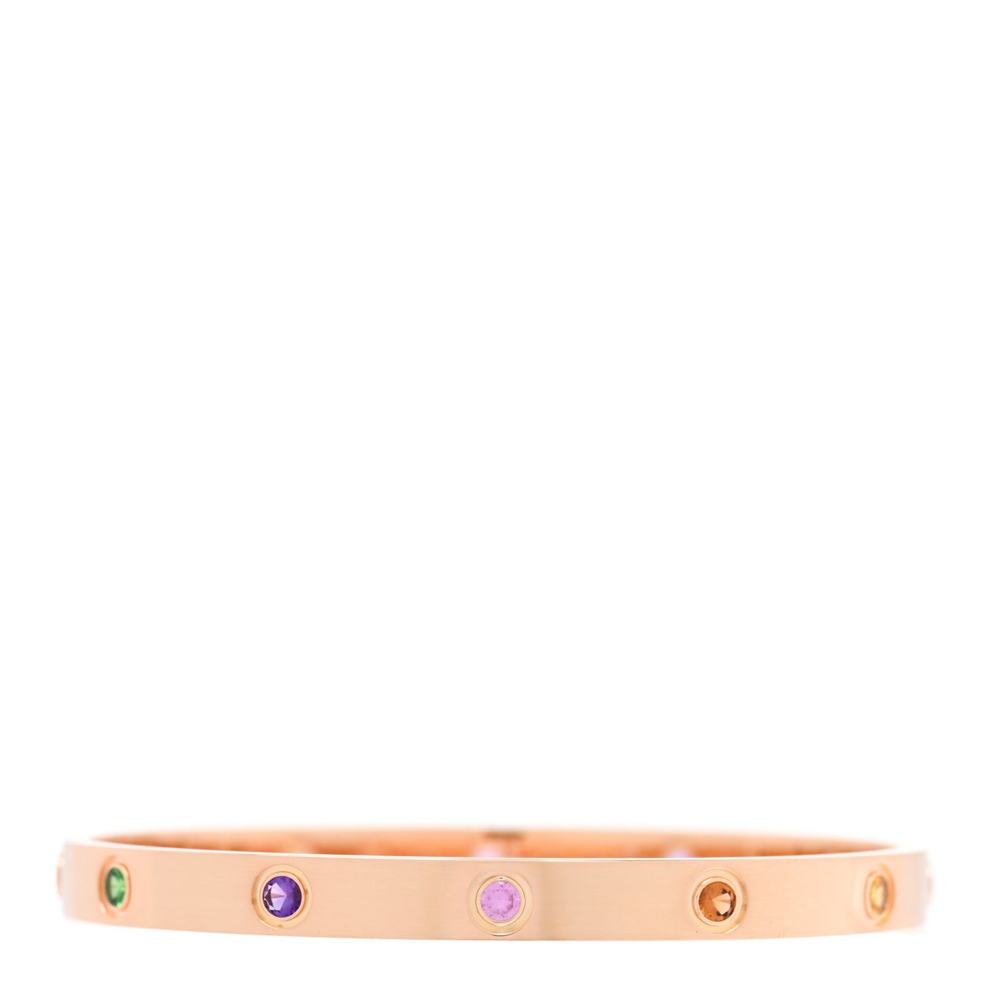 18K Pink Gold Sapphire Garnet Amethyst LOVE Bracelet 18