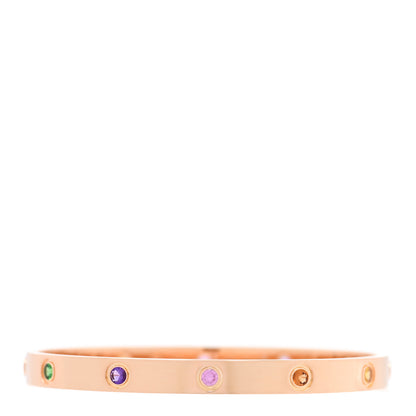 Cartier 18K Pink Gold Sapphire Garnet Amethyst LOVE Bracelet 18 1 of 5