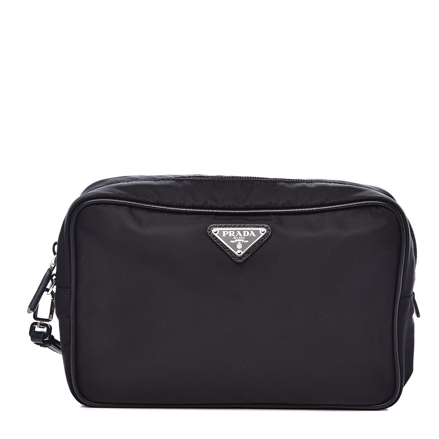 Tessuto Nylon Saffiano Wristlet Black