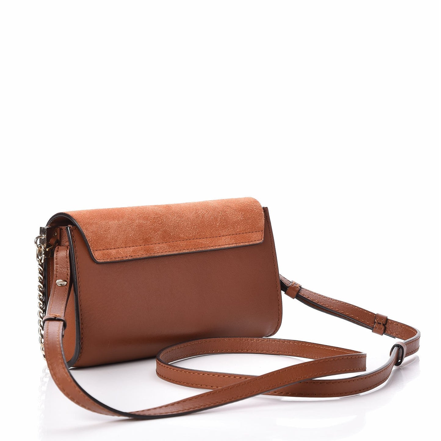Suede Calfskin Mini Faye Shoulder Bag Tobacco