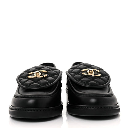 Chanel Lambskin Quilted CC Turnlock Loafers 39 Black 2 of 13