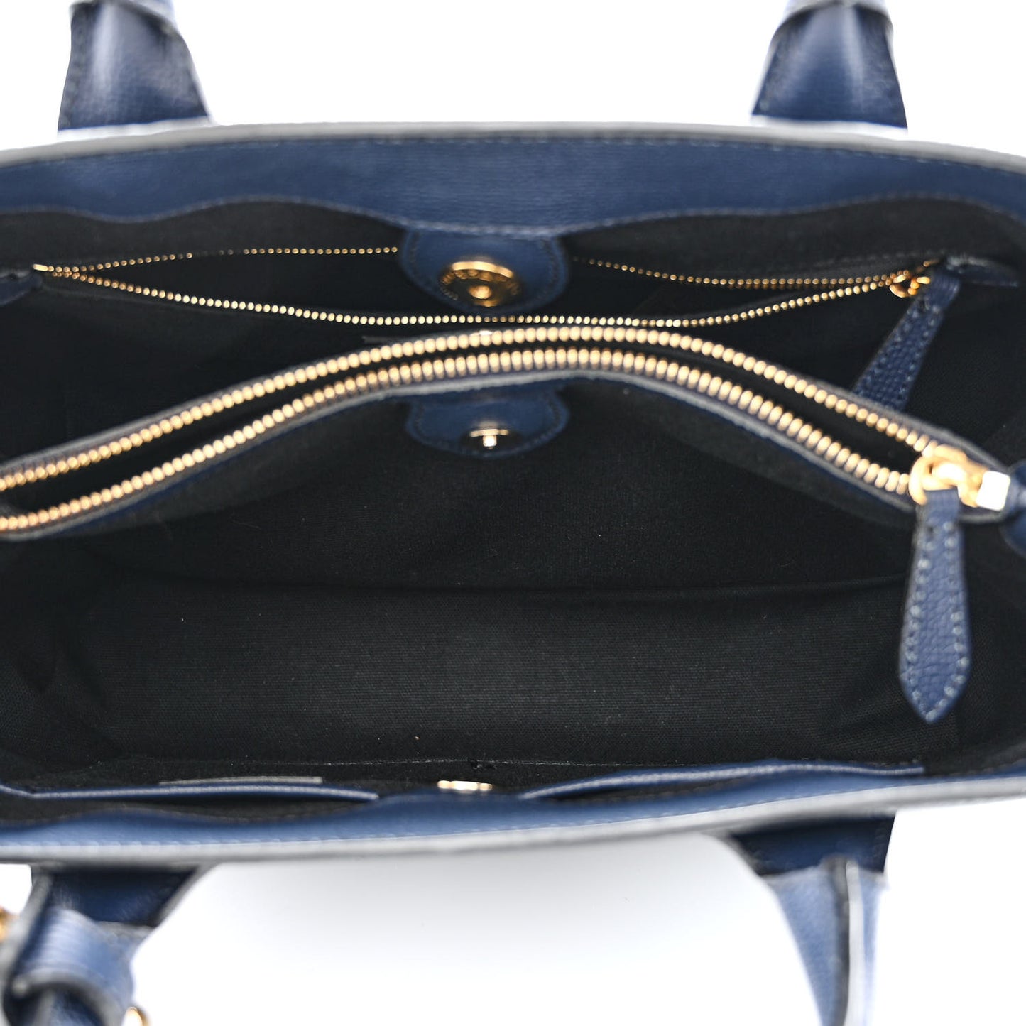 Derby Calfskin House Check Medium Banner Tote Ink Blue