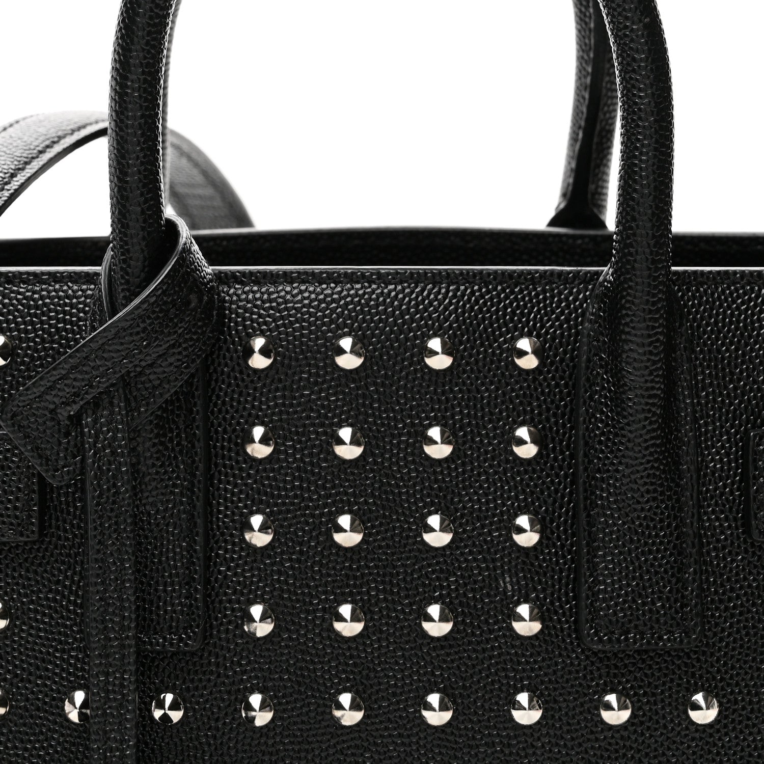 Saint Laurent Calfskin Studded Nano Sac De Jour Black 7 of 9