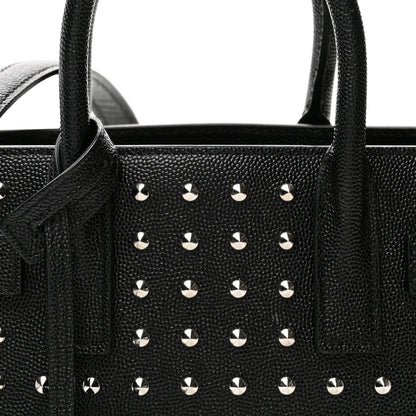 Saint Laurent Calfskin Studded Nano Sac De Jour Black 7 of 9