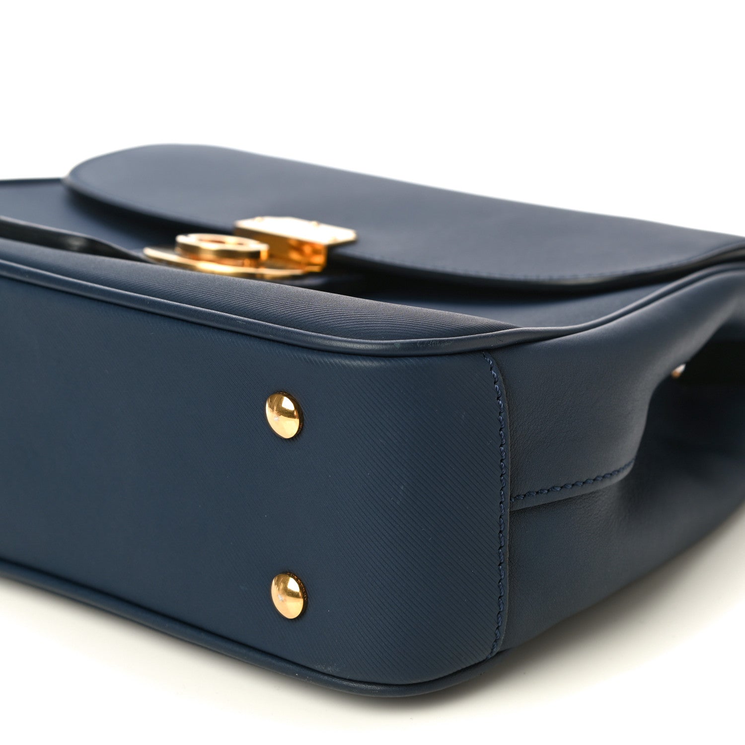 Burberry Trench Calfskin Medium DK88 Top Handle Bag Ink Blue 9 of 11