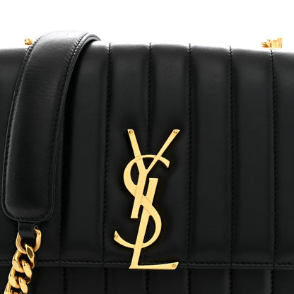 Saint Laurent Lambskin Matelasse Monogram Medium Vicky Chain Bag Black 8 of 10