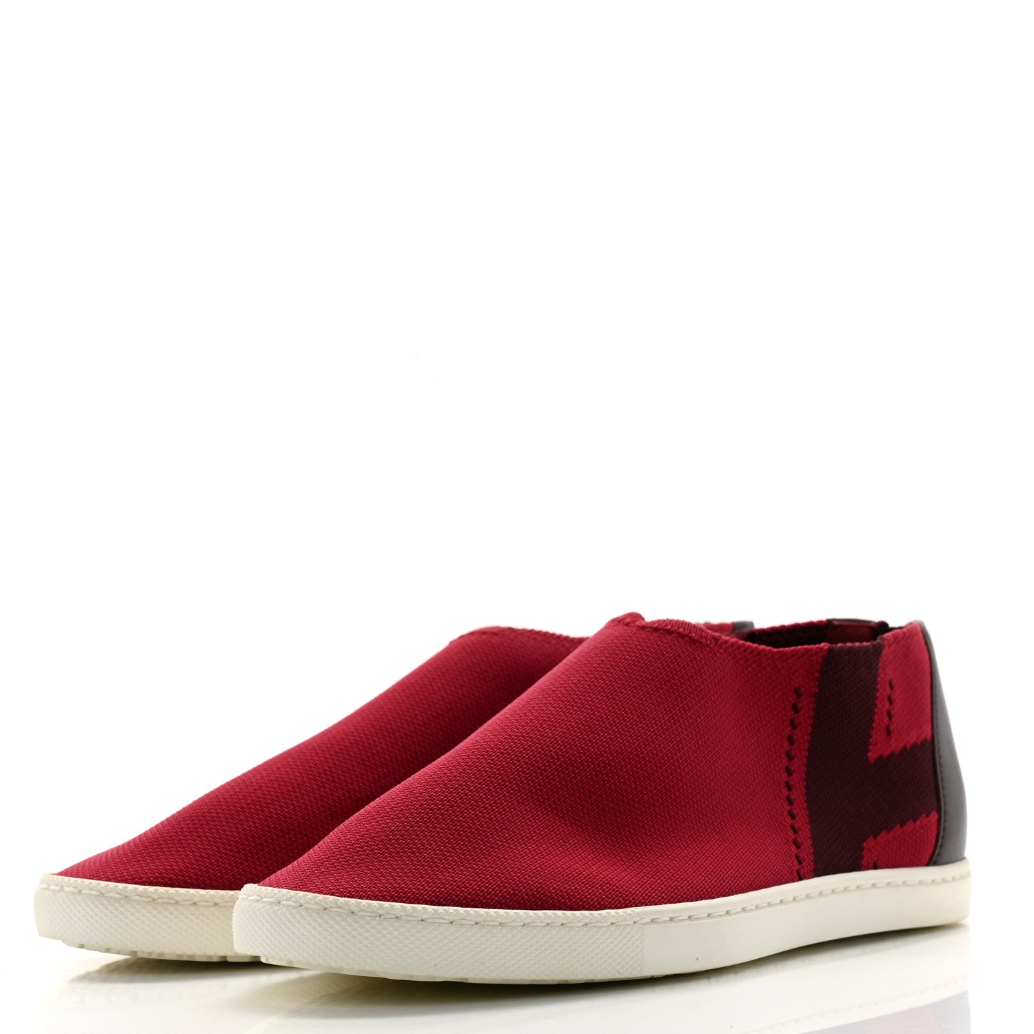 Hermes Mesh Calfskin Oxygene Sneakers 35 Red Bordeaux 3 of 12
