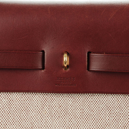 Hermes Barenia Toile Herbag 30 PM Natural 7 of 9