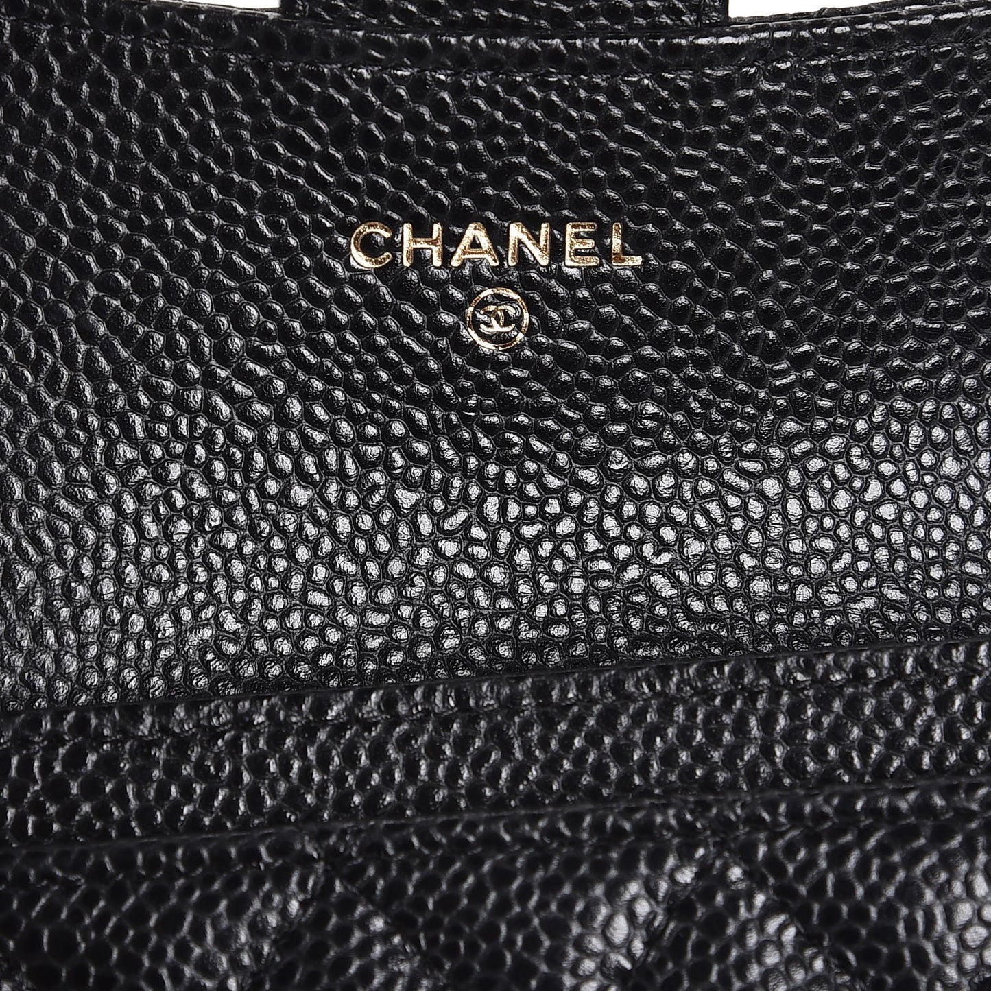 Caviar Quilted Flap Card Holder Black