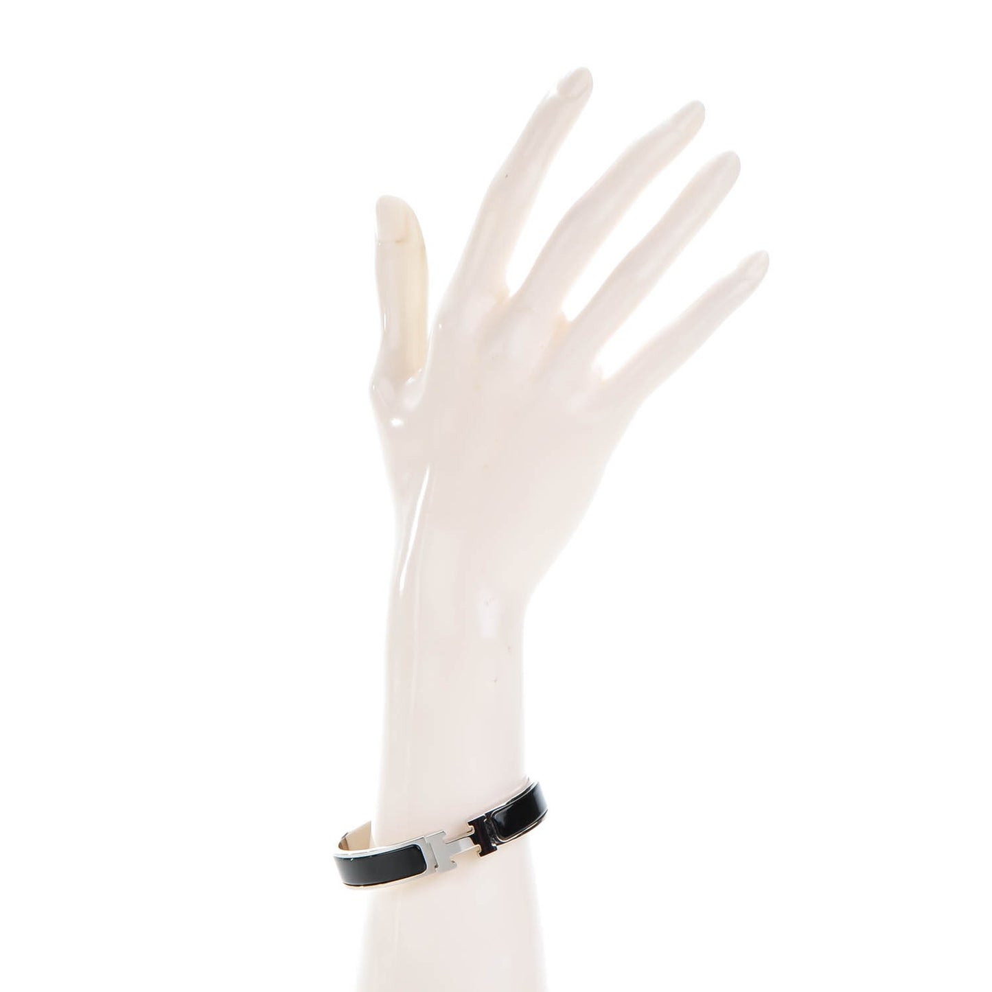 Enamel Narrow Clic Clac H Bracelet GM Black