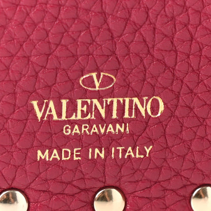 Valentino Garavani Grainy Calfskin Rockstud Coin Purse Card Holder Red 6 of 6