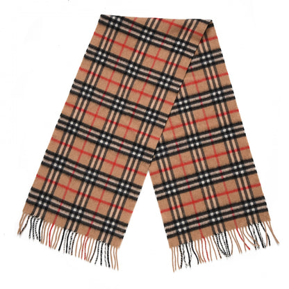Burberry Cashmere Classic Check Fringe Scarf Camel 3 of 6