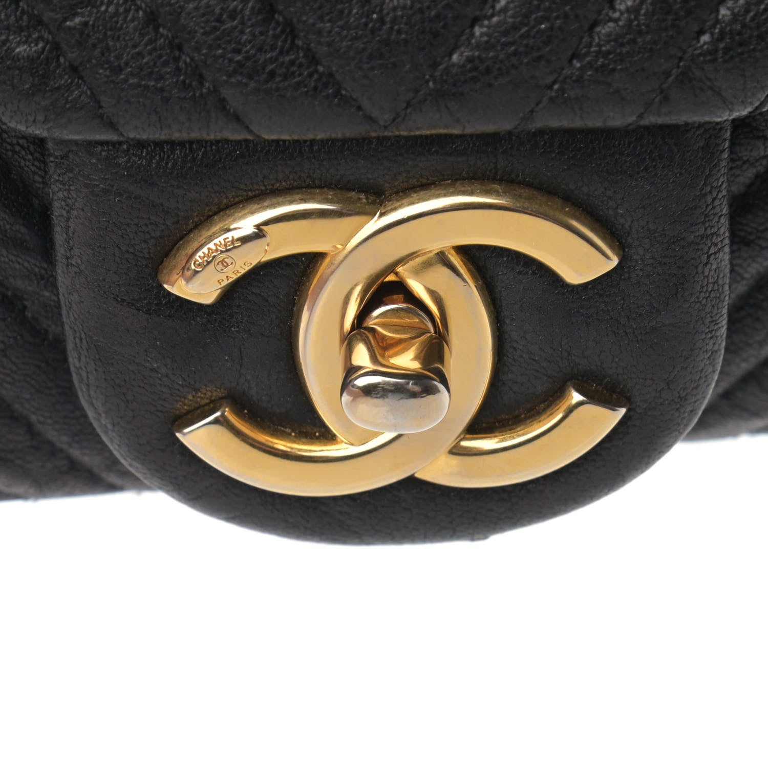 Chanel Wrinkled Lambskin Chevron Quilted Medium Surpique Flap Black 12 of 12