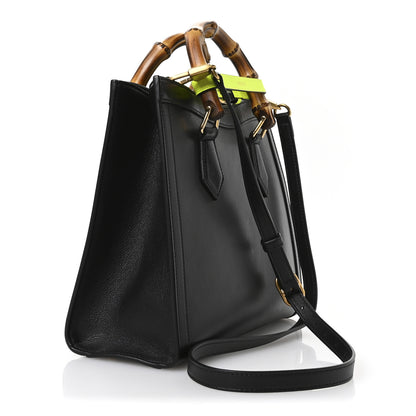 Gucci Calfskin Small Diana Tote Bag Black Yellow Fluo 3 of 10