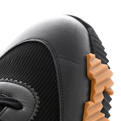 Hermes Technical Canvas Suede Goatskin Bouncing Sneakers 43 Black Miel 10 of 12
