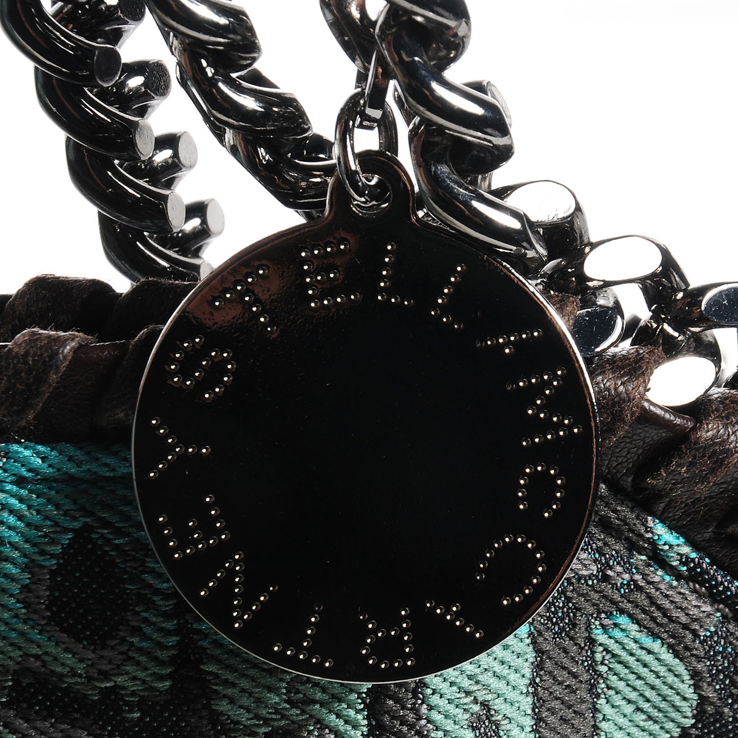 Jacquard Crocodile Print Small Falabella Teal