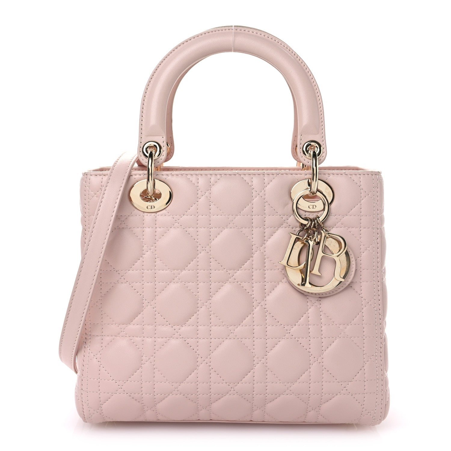 Christian Dior Lambskin Cannage Medium Lady Dior Light Pink 1 of 10