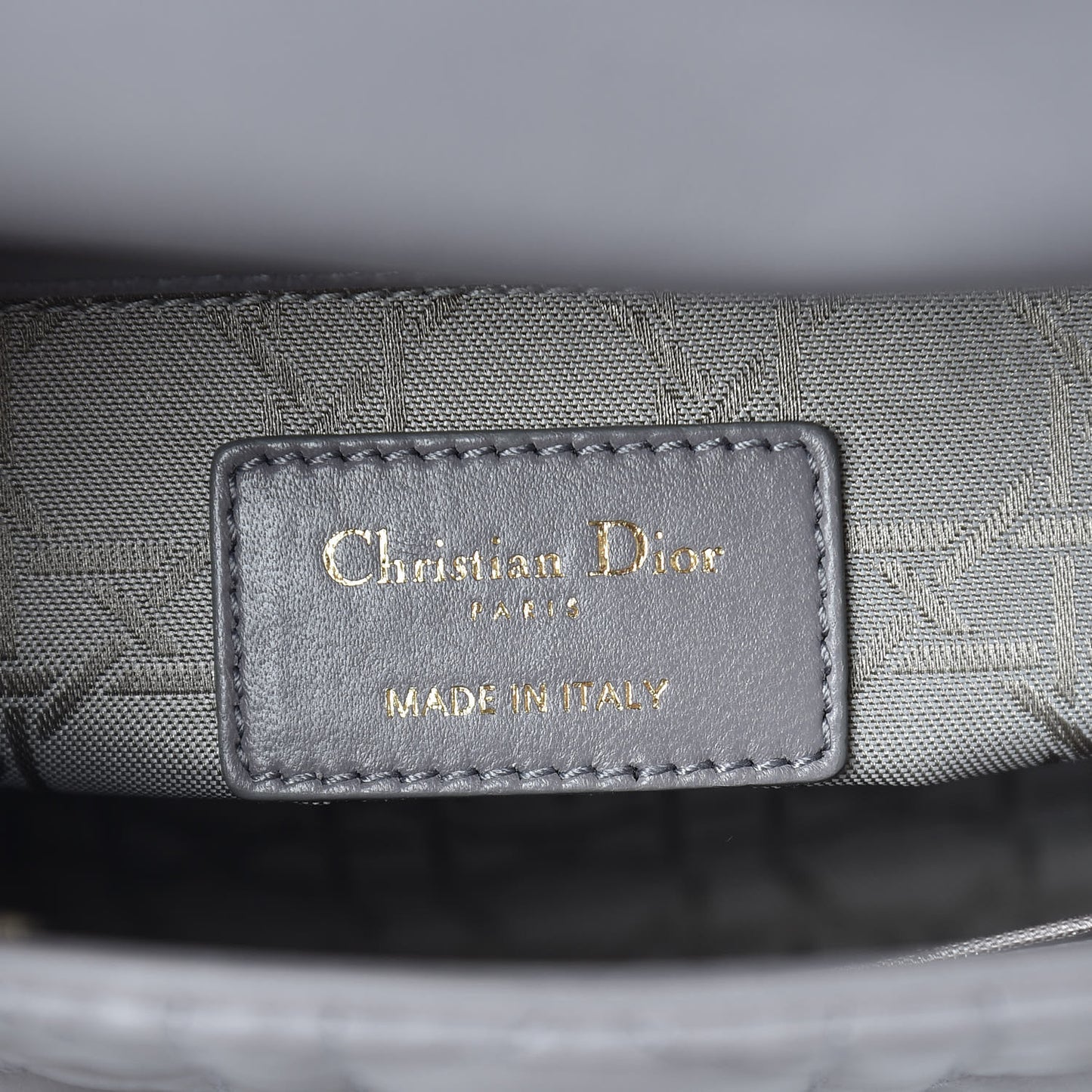 Lambskin Cannage Small Lucky Badges My Lady Dior Grey