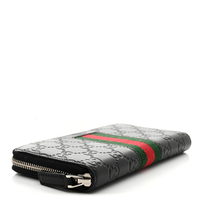Gucci Guccissima Web Zip Around Wallet Black 4 of 7