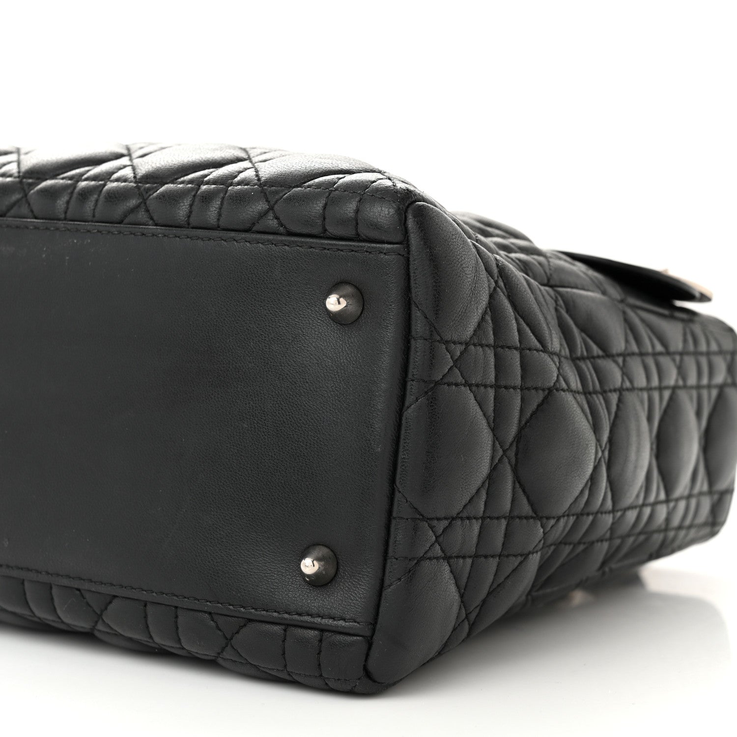 Christian Dior Lambskin Cannage Medium Lady Dior Black 10 of 15