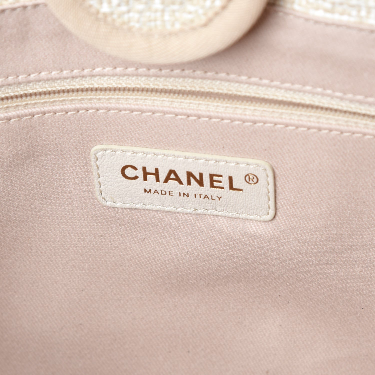 Chanel Canvas Small Deauville Tote Light Beige 6 of 9