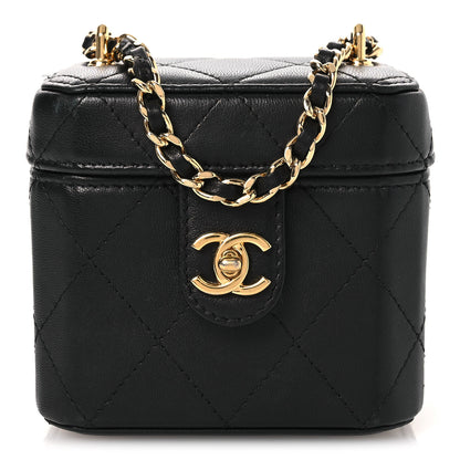 Chanel Lambskin Quilted Vanity Clutch With Chain Black 1 of 11