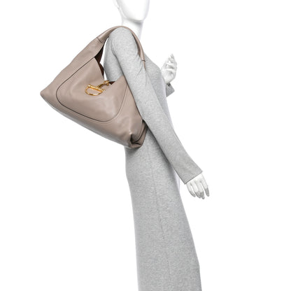 Gucci Grained Calfskin Softbit Maxi Shoulder Bag Taupe 2 of 10