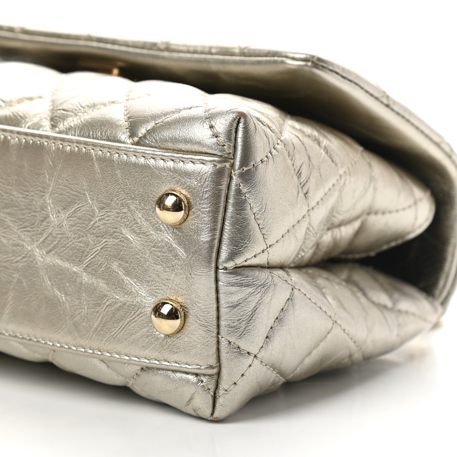 Chanel Metallic Aged Calfskin Quilted Mini Coco Handle Flap Gold 10 of 10