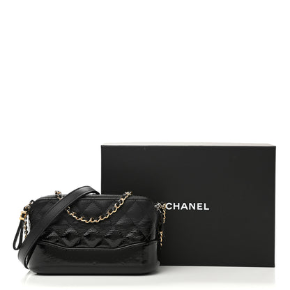 Chanel Patent Goatskin Quilted Small Gabrielle Clutch With Chain Black 15 of 15