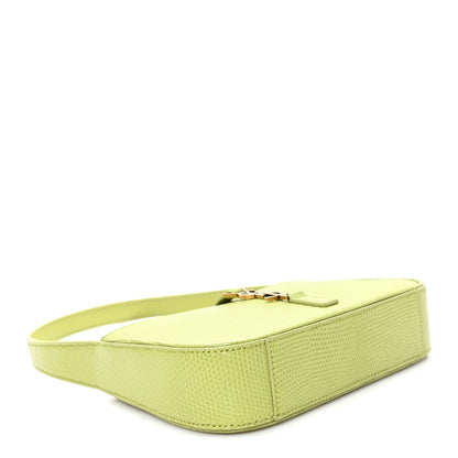 Saint Laurent Calfskin Lizard Embossed Le 5 A 7 Mini Hobo Dull Lime 4 of 10