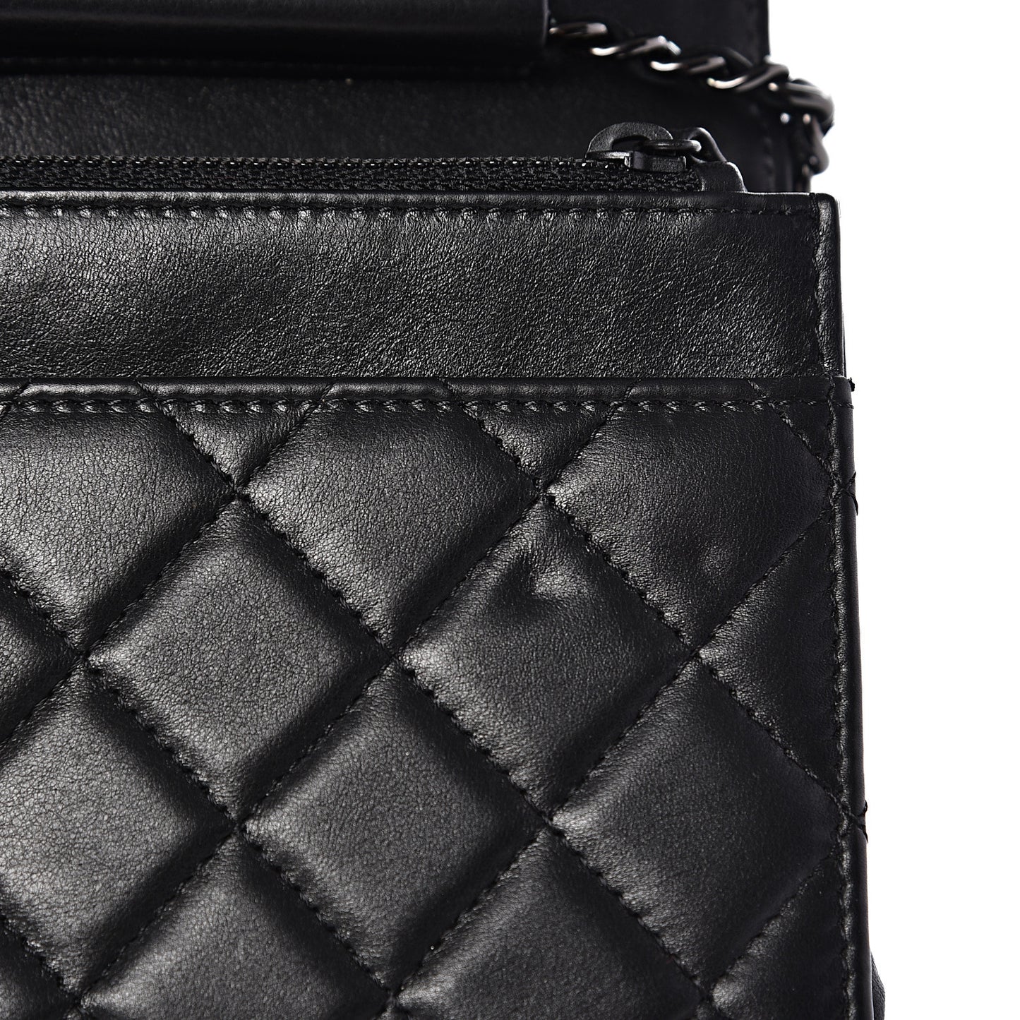 Calfskin Quilted Boy Wallet On Chain WOC So Black