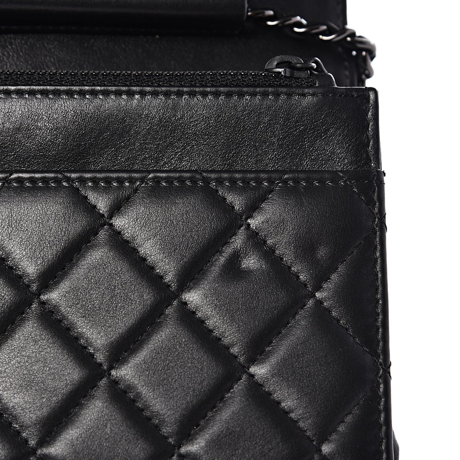 Chanel Calfskin Quilted Boy Wallet On Chain WOC So Black 10 of 12