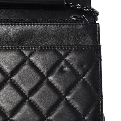 Chanel Calfskin Quilted Boy Wallet On Chain WOC So Black 10 of 12
