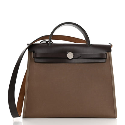 Hermes Vache Hunter Toile Herbag Zip 31 PM Etoupe Ebene 3 of 10