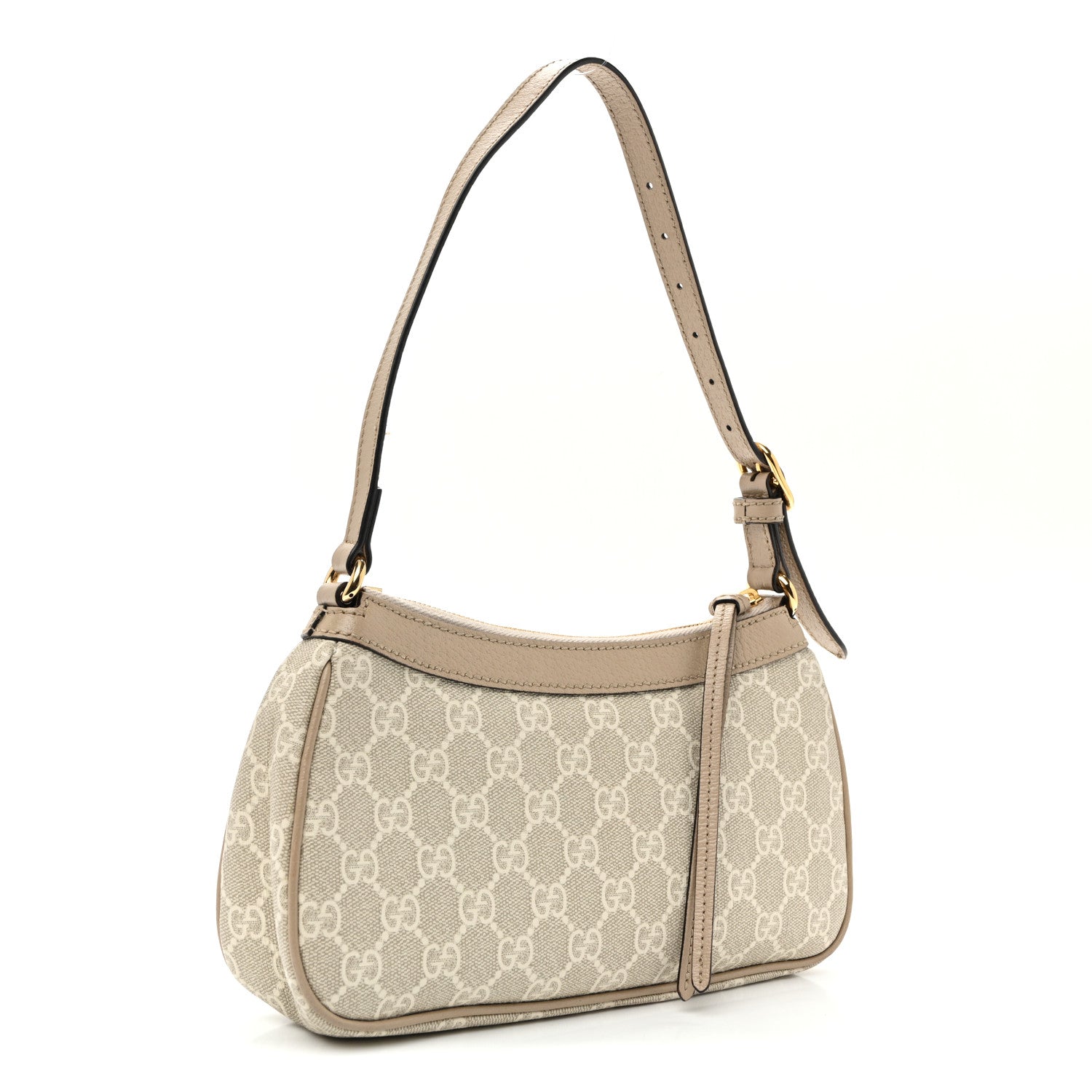 Gucci GG Supreme Monogram Textured Dollar Calfskin Small Ophidia Hobo Beige Mystic White Oatmeal 3 of 10