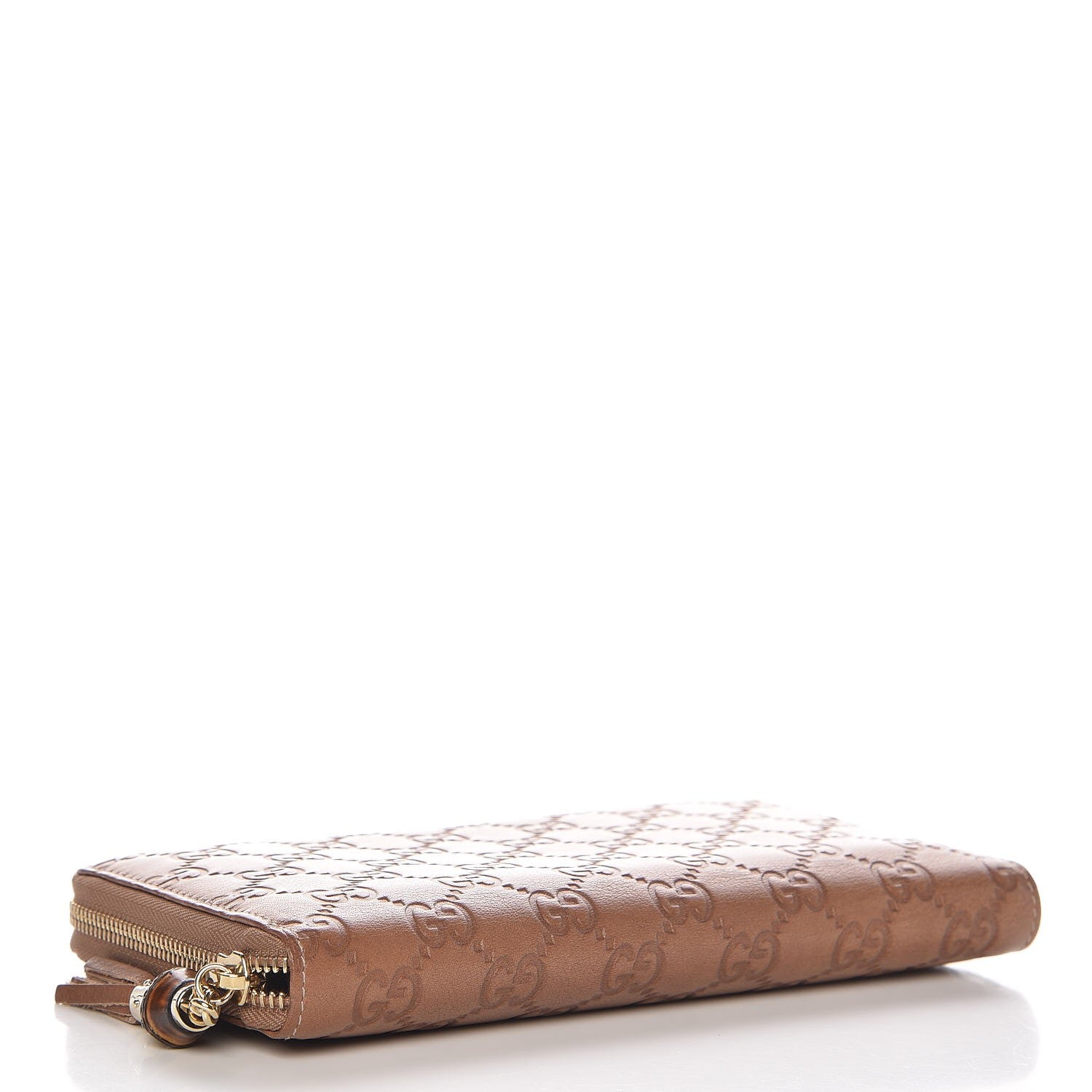 Gucci Guccissima Bamboo Tassel Zip Around Wallet Natural Brown 4 of 8