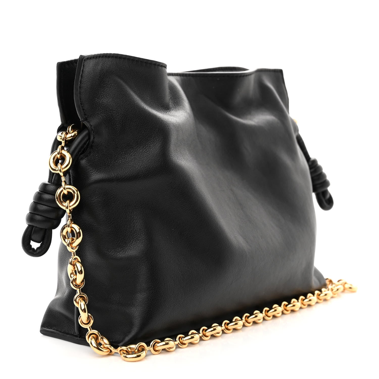 Loewe Nappa Calfskin Mini Flamenco Knot Clutch With Chain Black 4 of 11