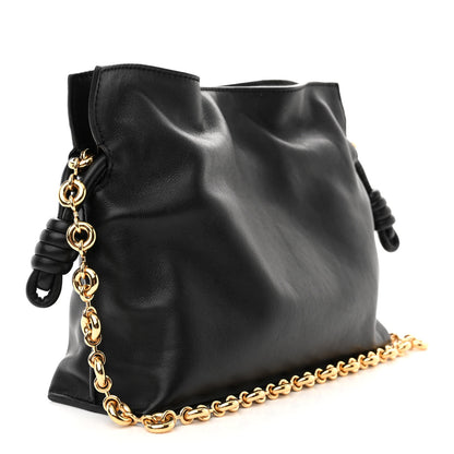 Loewe Nappa Calfskin Mini Flamenco Knot Clutch With Chain Black 4 of 11