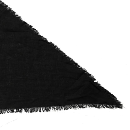 Gucci Wool Silk Monogram Fringe Triangle Scarf Black 2 of 4
