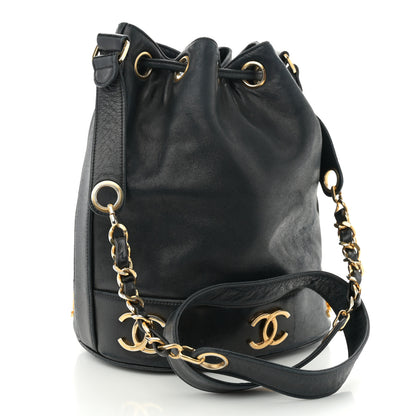 Chanel Lambskin CC Drawstring Shoulder Bag Black 3 of 9