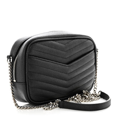 Saint Laurent Grain De Poudre Matelasse Monogram Mini Lou Camera Bag Black 3 of 13