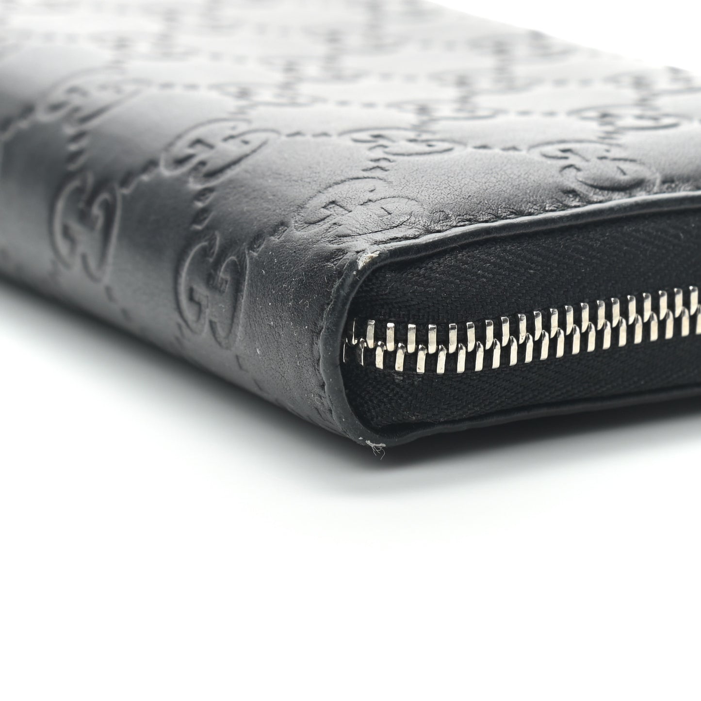 Guccissima Twins Zip Around Wallet Black